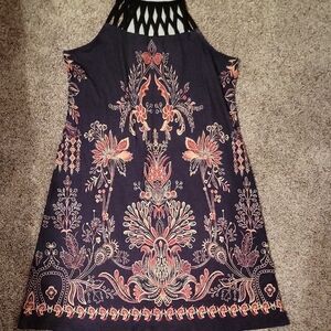Floral Halter Dress with Intricate Patterns
